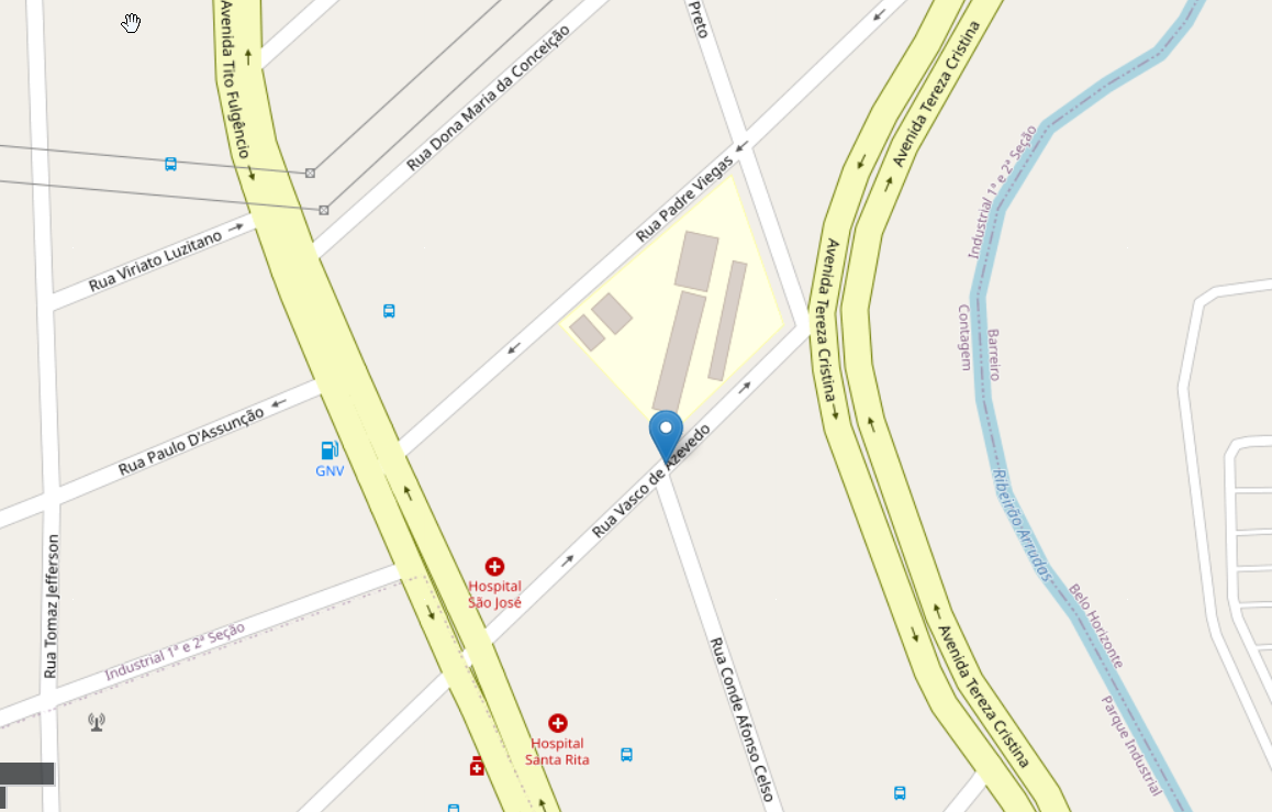 Mapa — Dê Autopeças, Rua Vasco de Azevedo 542, Contagem/MG
